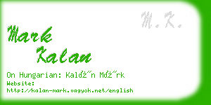 mark kalan business card